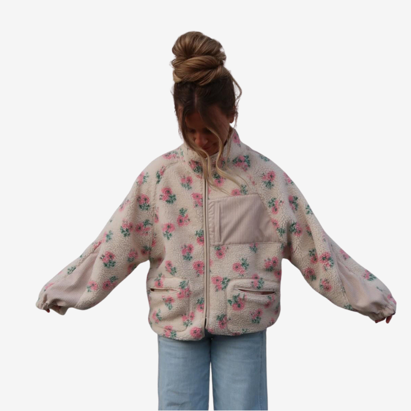 Carolyn - Cappotto a maniche lunghe con chiusura a cerniera e tasche laterali