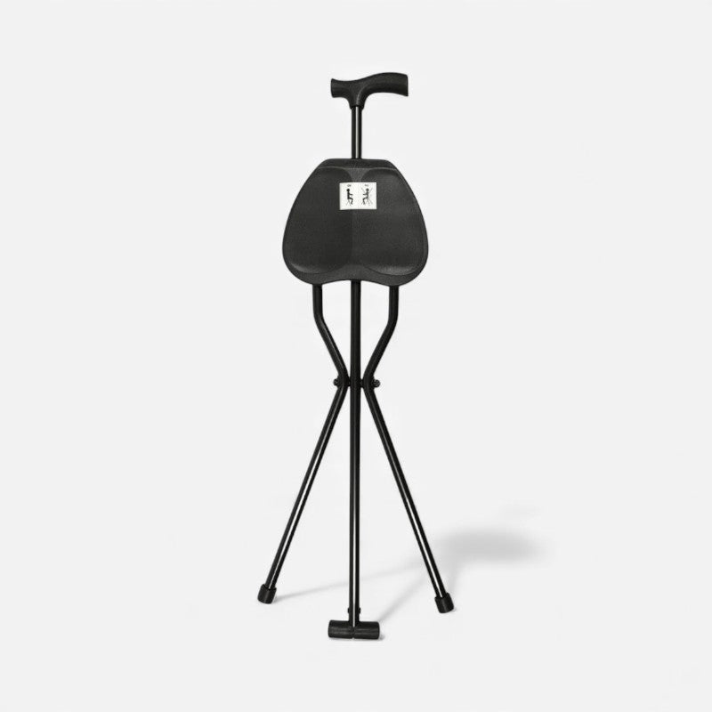 TriRest – Opvouwbare wandelstok met compacte driepootzit