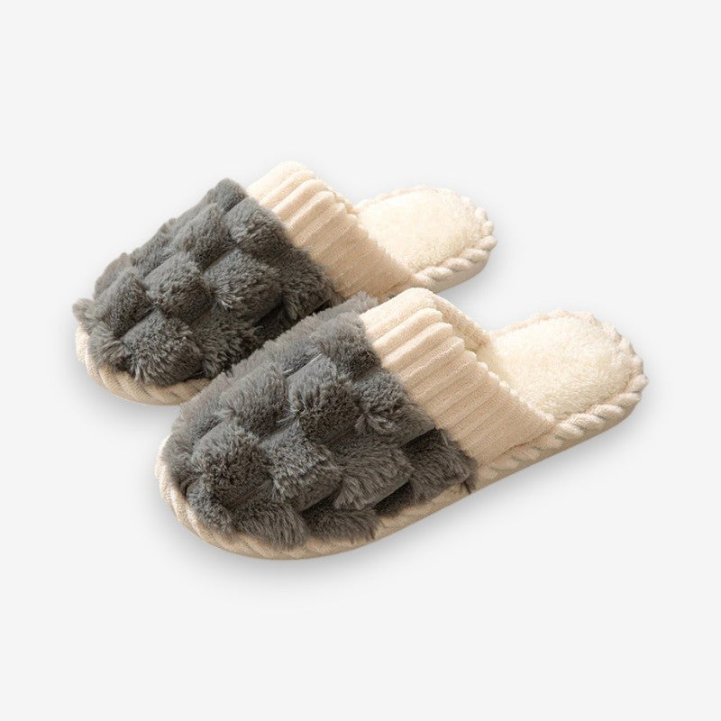 Naomi – Chaussons doublés de fourrure avec semelles antidérapantes
