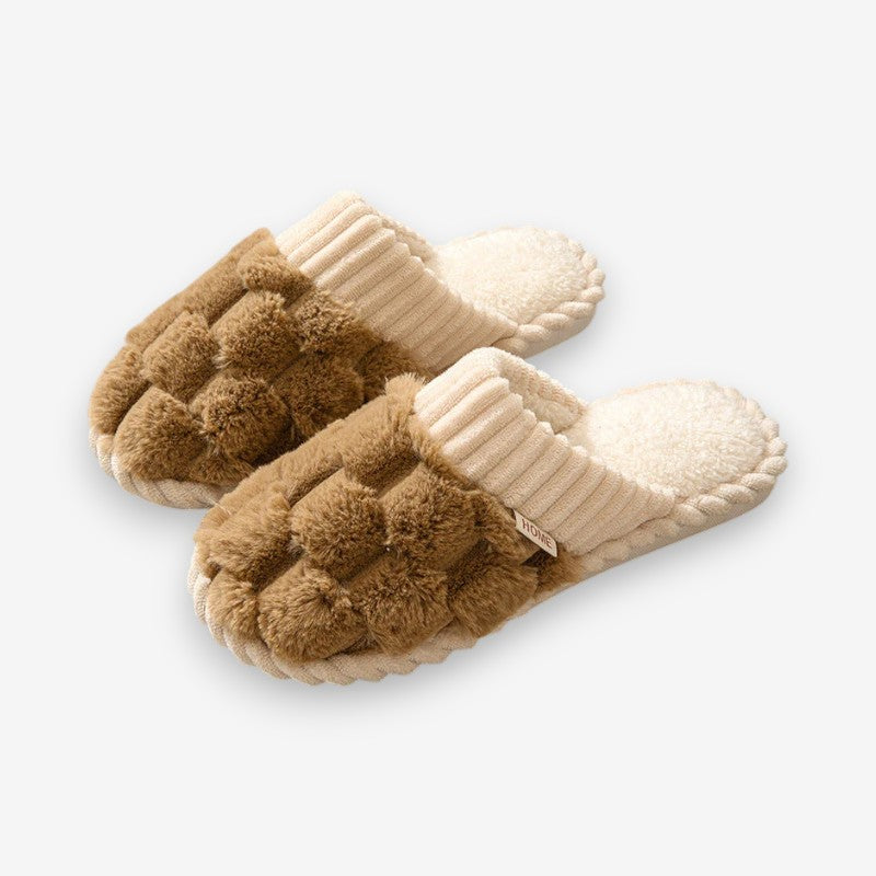 Naomi – Chaussons doublés de fourrure avec semelles antidérapantes