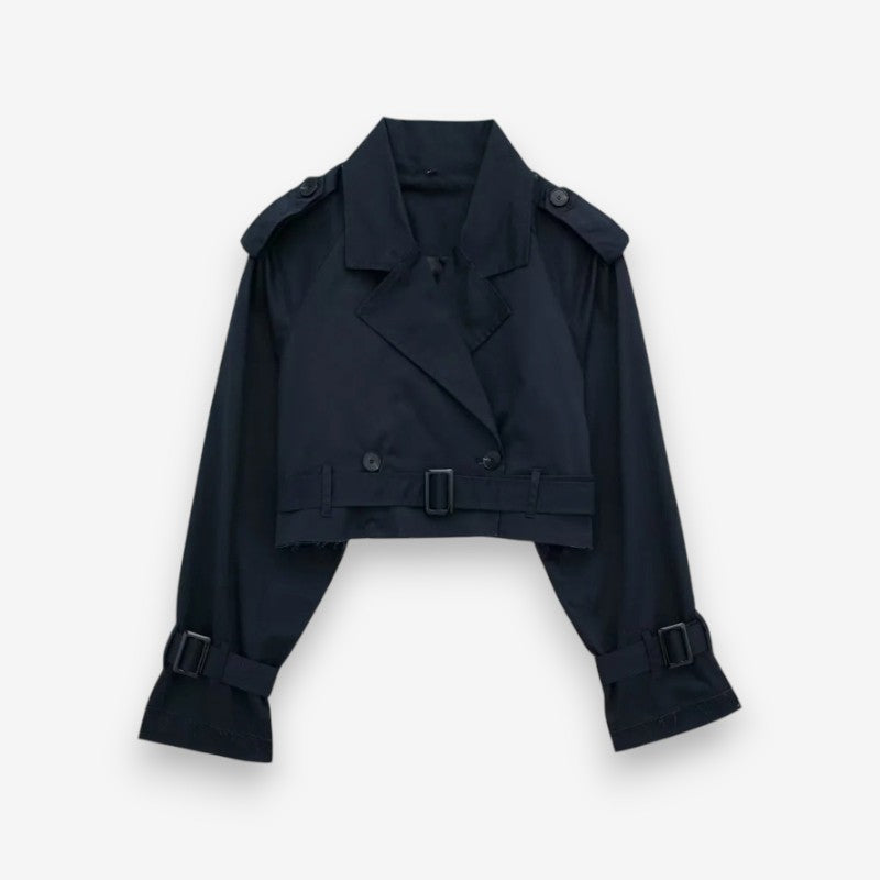 Alina - Trench corto con maniche lunghe e cintura