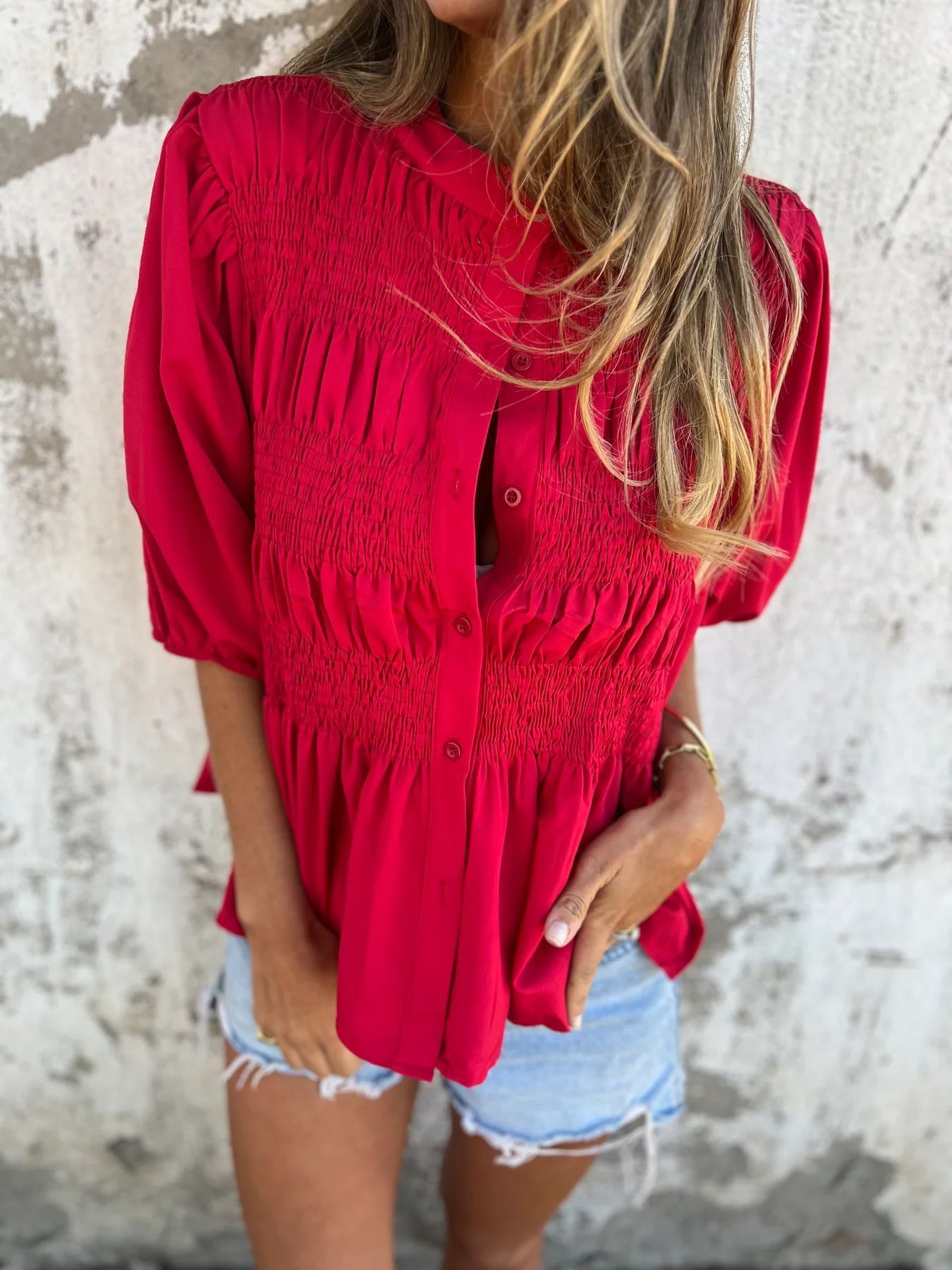 Olivia - Loose T-Shirt with Round Neck and Short Sleeves