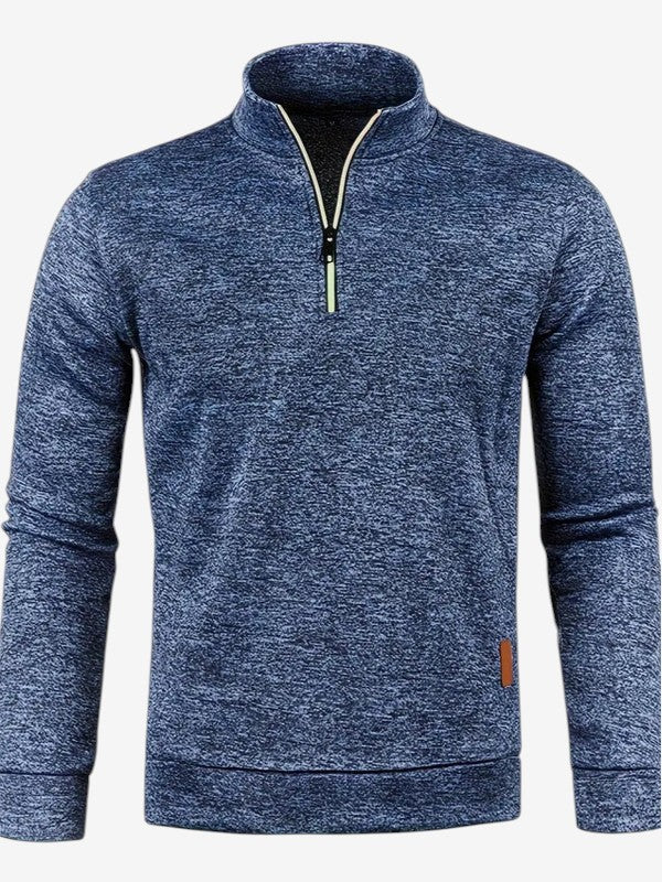 ZipGent - Men's Half-Zip Sweater With Stand Collar