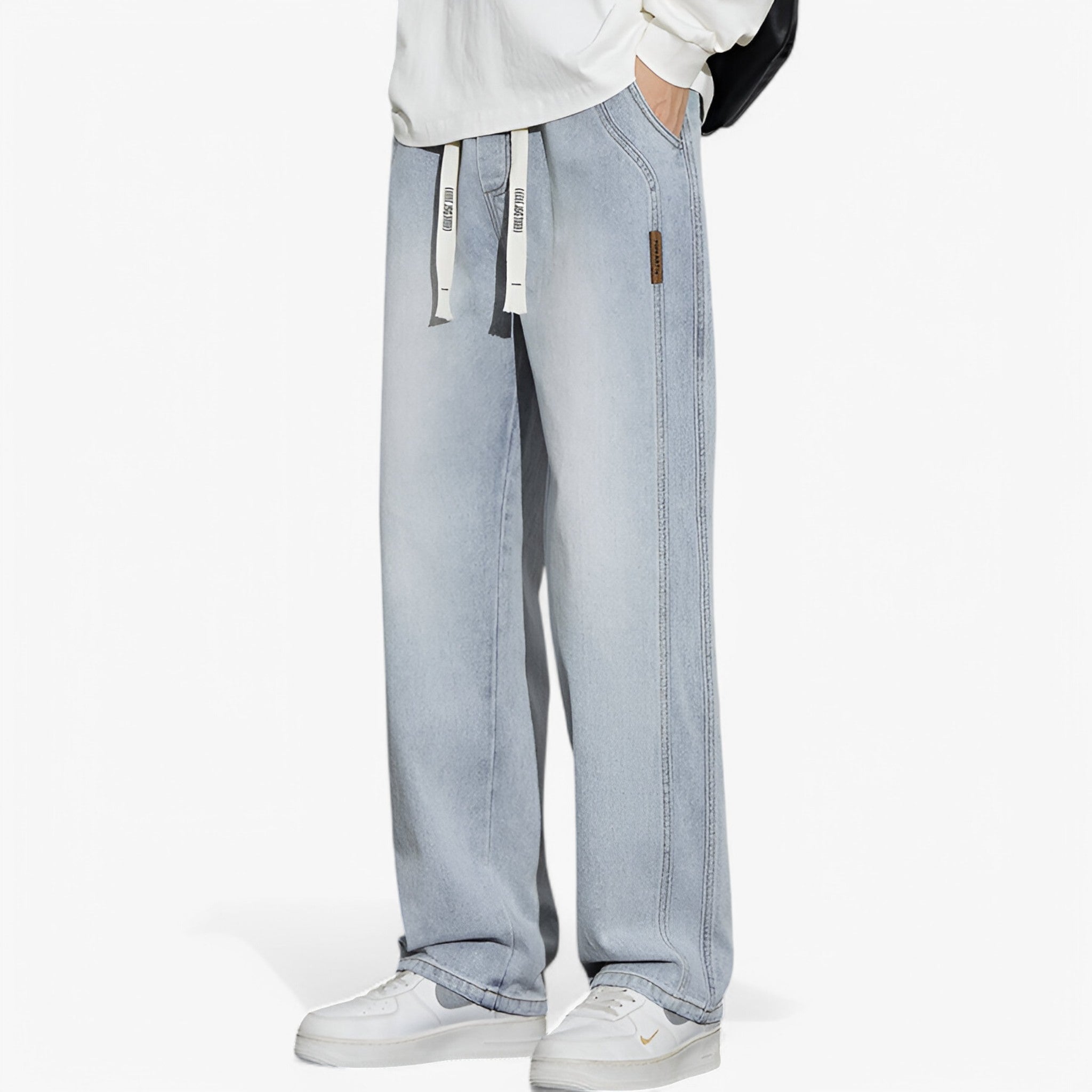 Jake – Pantalon large décontracté avec poches fonctionnelles et ceinture confortable