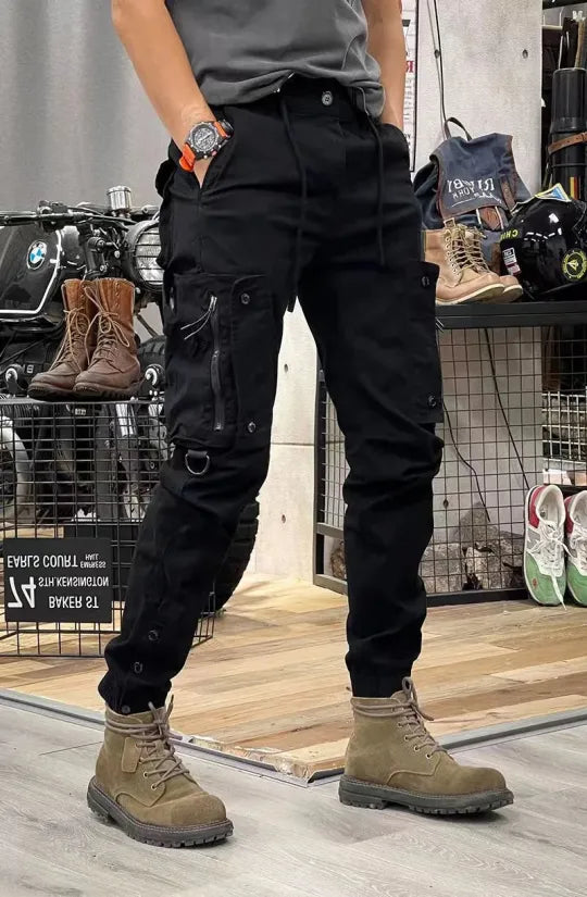 Alaric - Pantaloni confortabili cu mai multe buzunare, bretele reglabile și nasturi