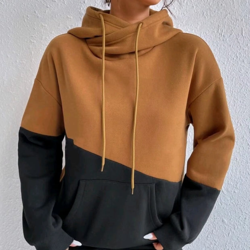 Lina - Long sleeve hoodie with front pockets