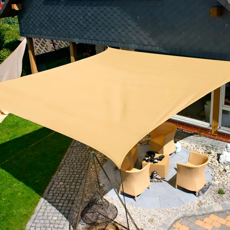Rectangular Outdoor Sunshade with Rope Attachment