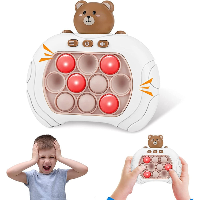 PopSpark – Přenosná bublinková herní konzole se svítícími tlačítky a pop-it uspořádáním