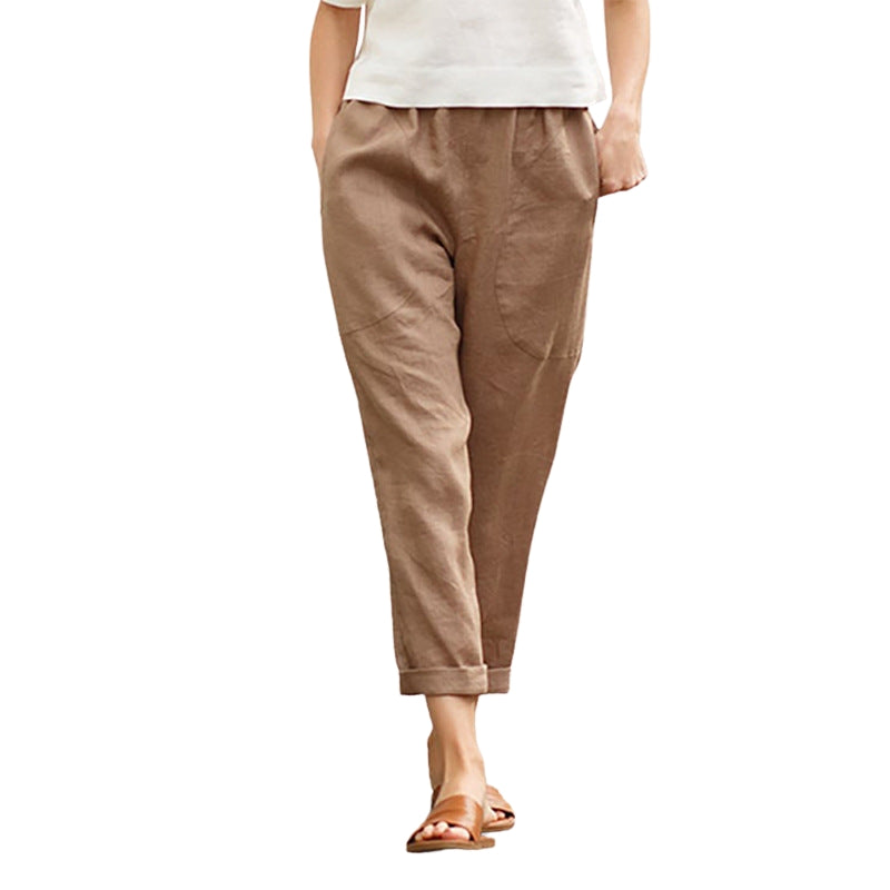 Isabella – Pantaloni Largi cu Croială Relaxată, Picior Drept și Buzunare Laterale