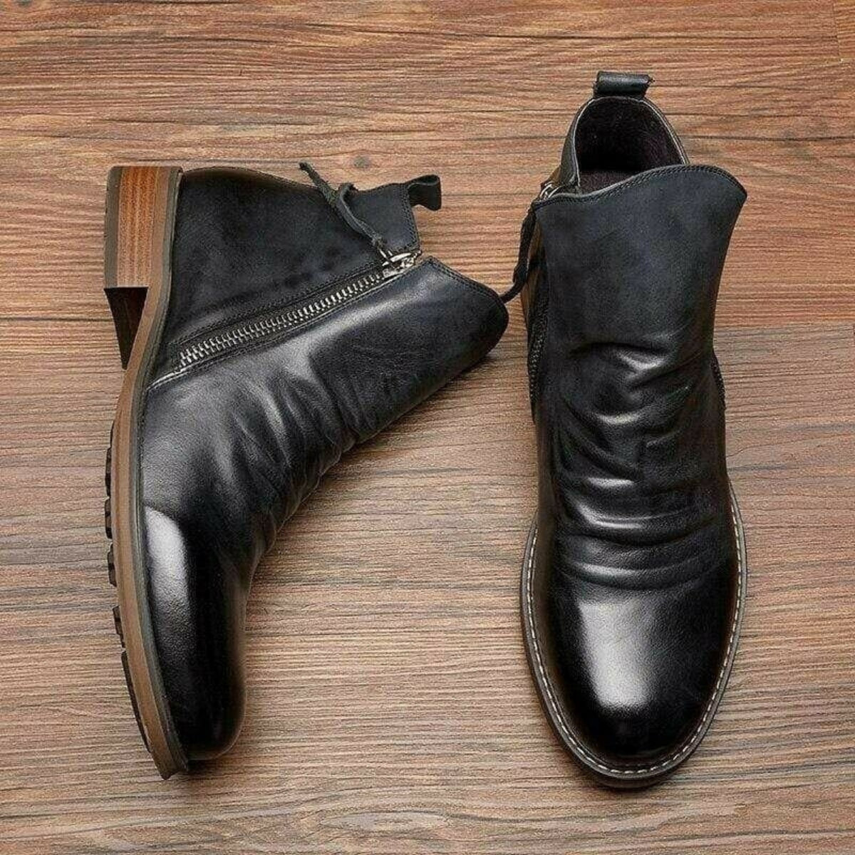 Liam – Bottes modernes avec fermeture éclair latérale et semelle légère