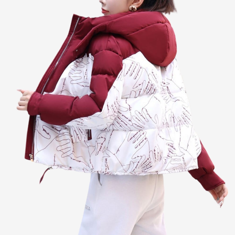 Olivia – Giacca stampata a maniche lunghe con cerniera e tasche