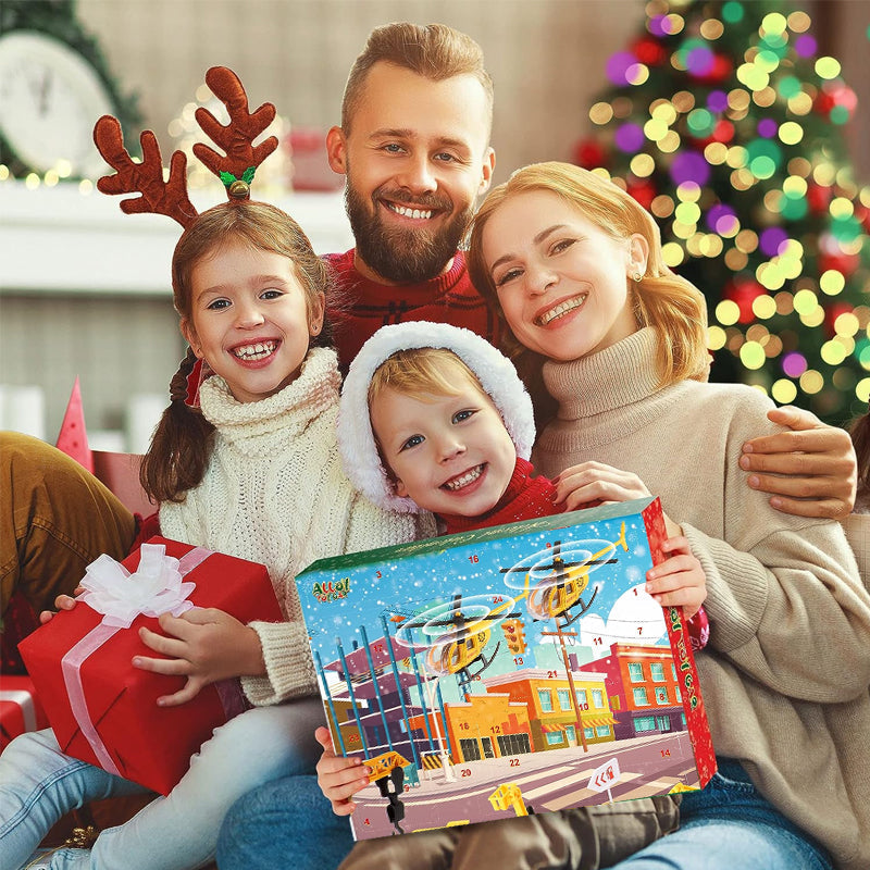 Yulebuild - stavební adventní kalendář s vozidly a příslušenstvím na hraní