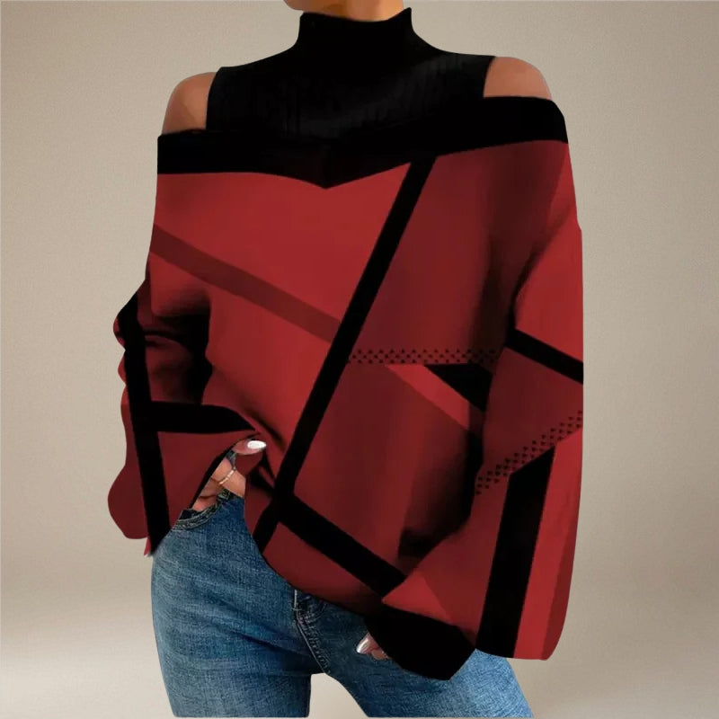 Luma – Maglione stampato con maniche lunghe e collo alto