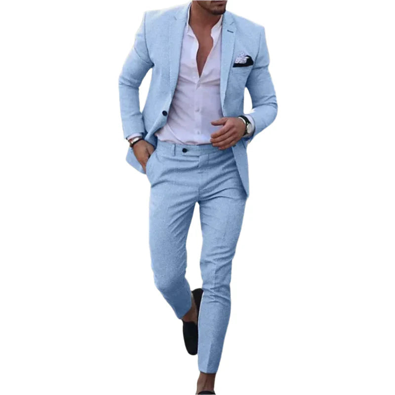 Adrian – Costume homme deux pièces avec pantalons larges et blazer slim fit