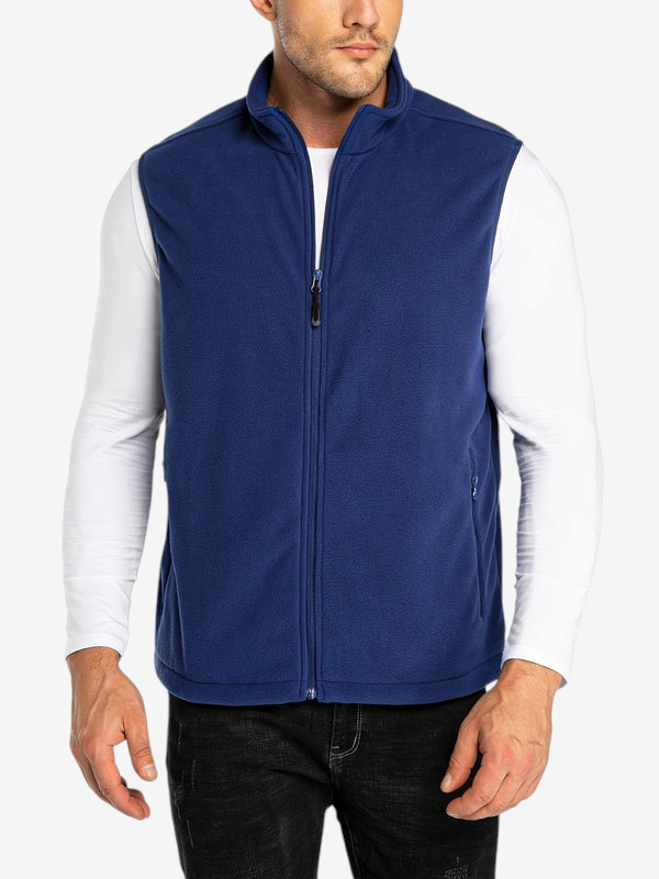 Chaleco polar ZipFleece sin mangas, con cierre de cremallera completa y cuello alto