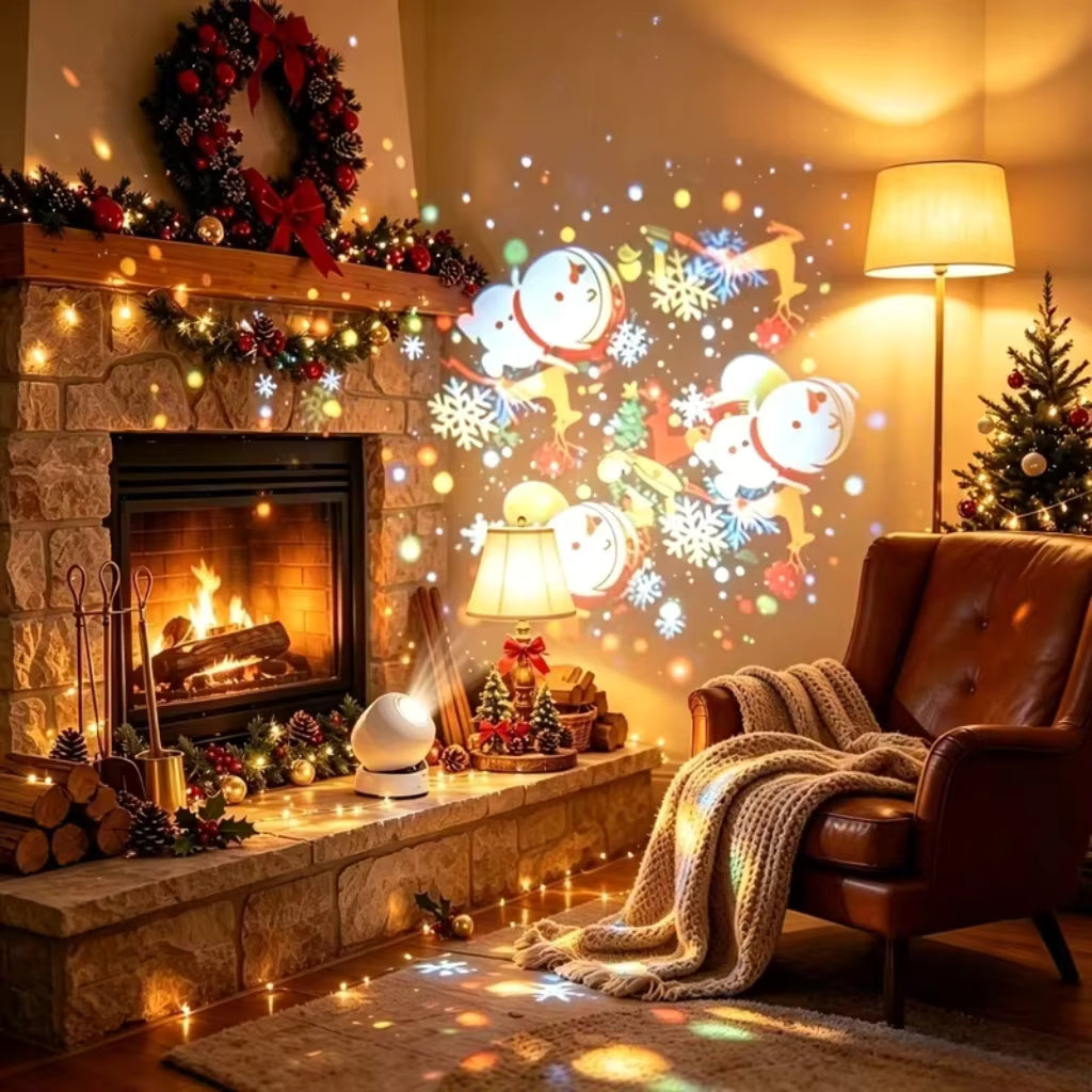 Luz de proyección navideña Yulespin con diseño giratorio de 360°