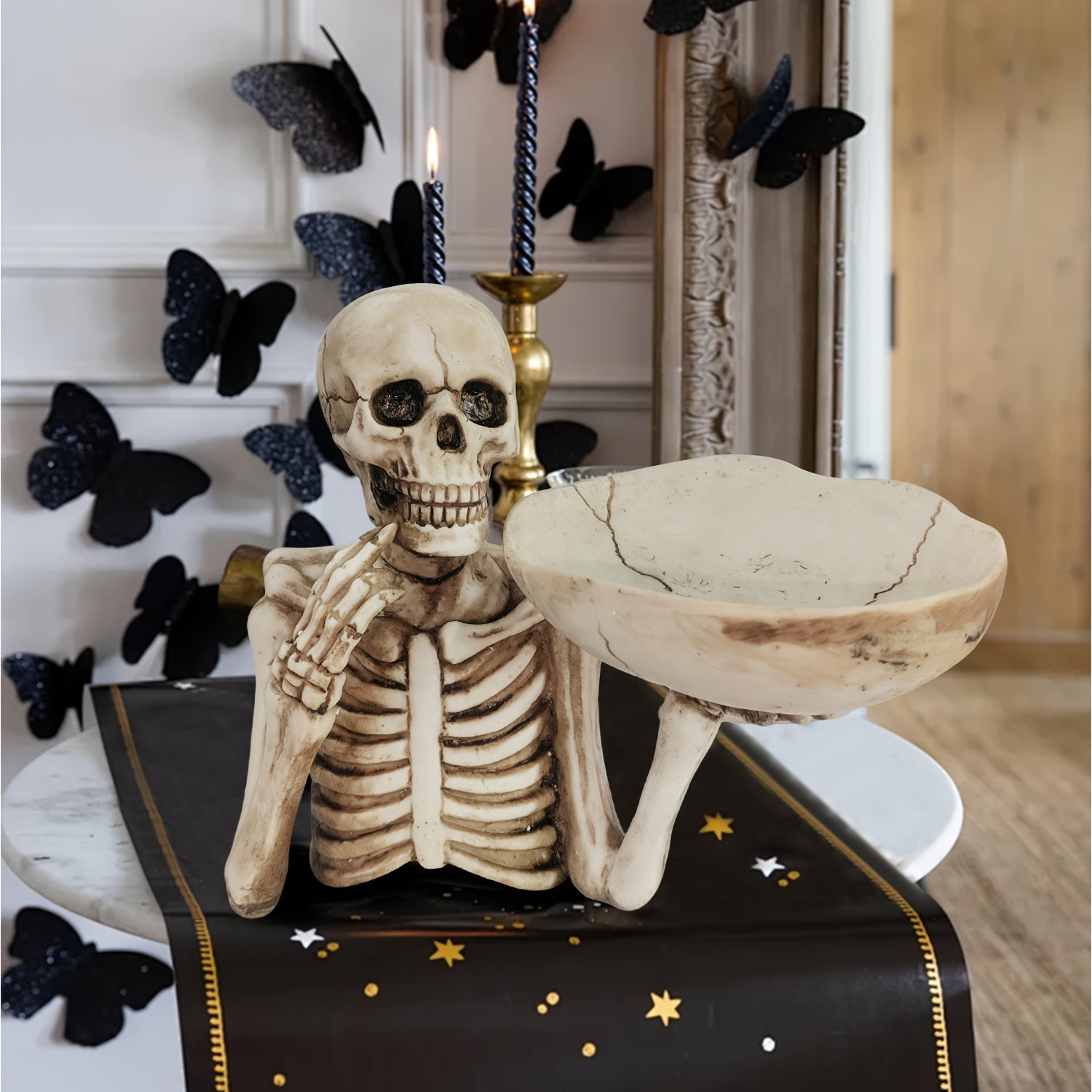 Skeleton Bowl Holder – Gothic Halloween Decor