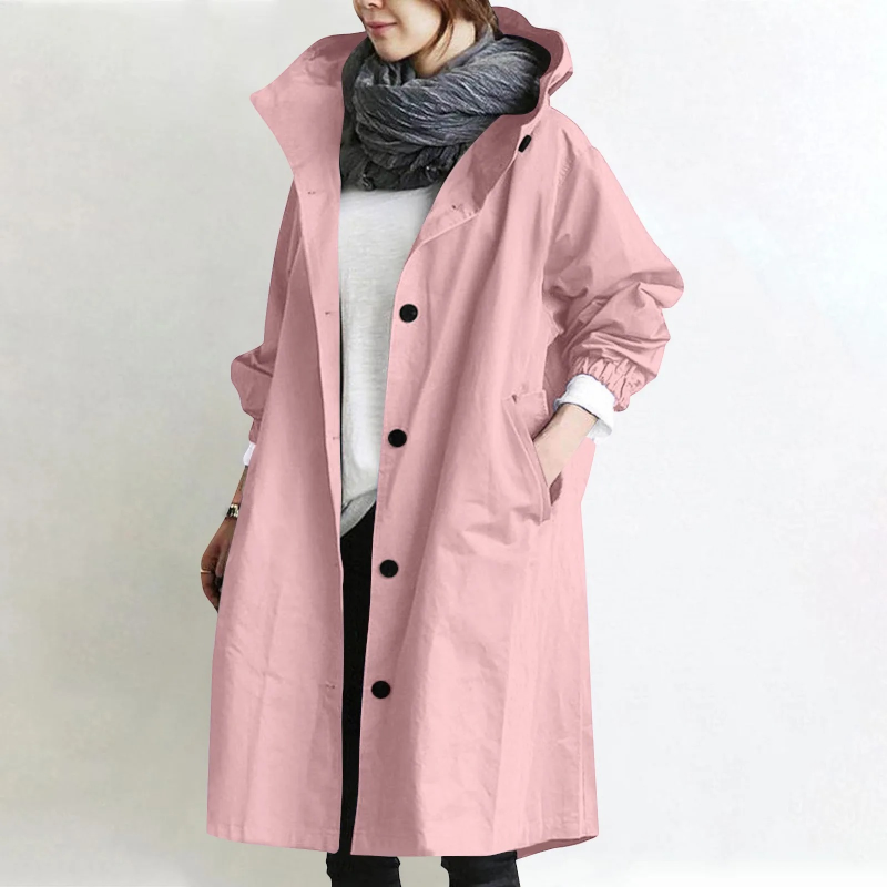 Trench-coat oversize à manches longues pour femme