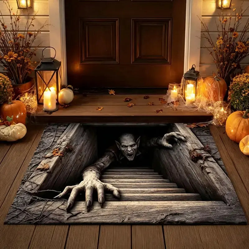 Hexamat – Felpudo de Halloween 3D con ilusión óptica