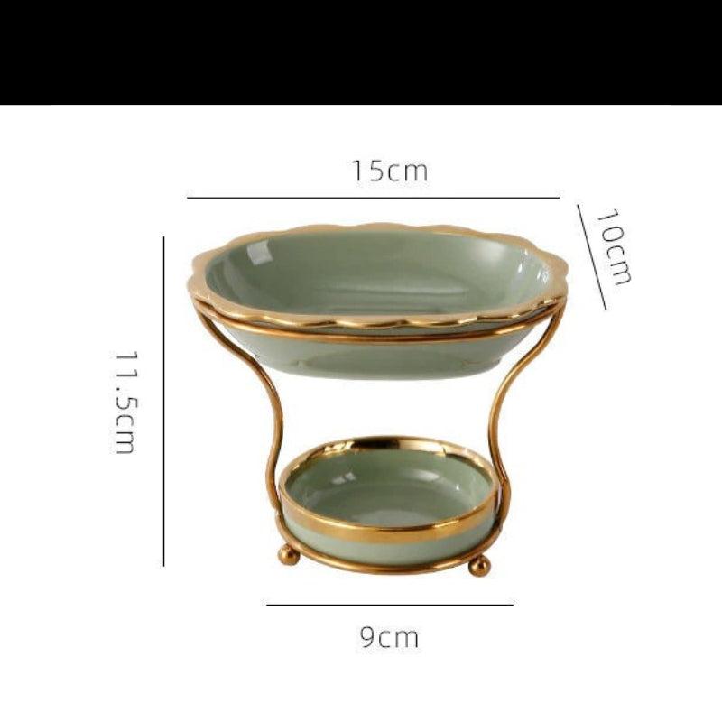 SageFlow - Elegant soap dish with raised design and drip tray