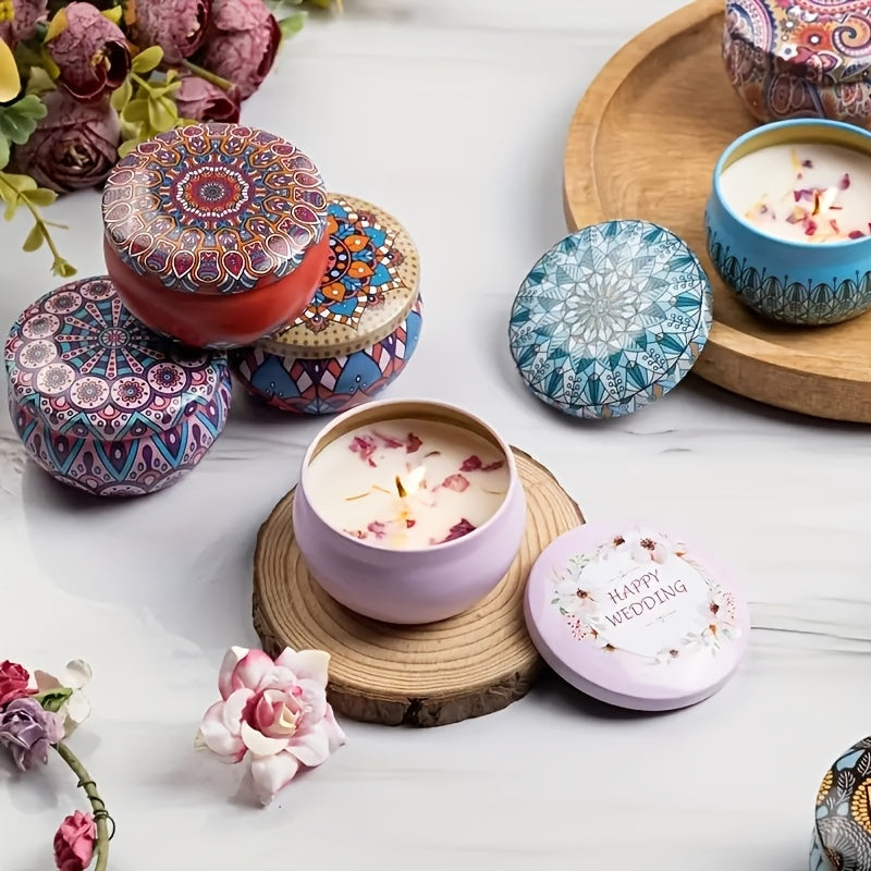 FloralWick - Set di candele profumate con motivi floreali