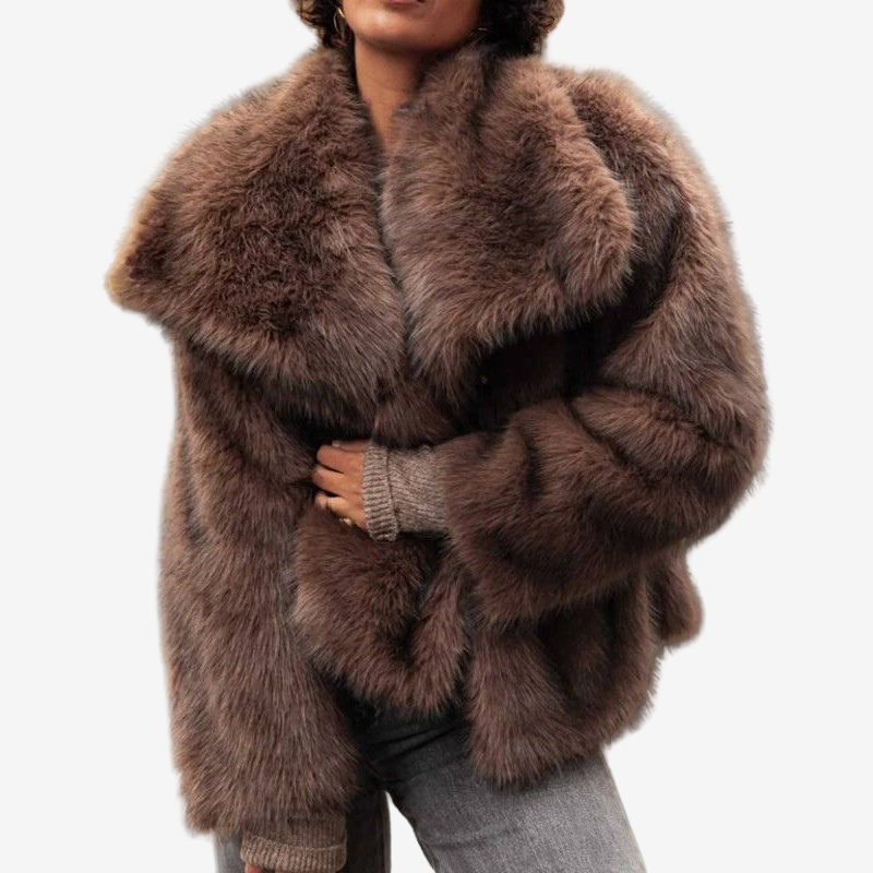 Nova - Long Sleeve Oversized Coat with Lapel Collar