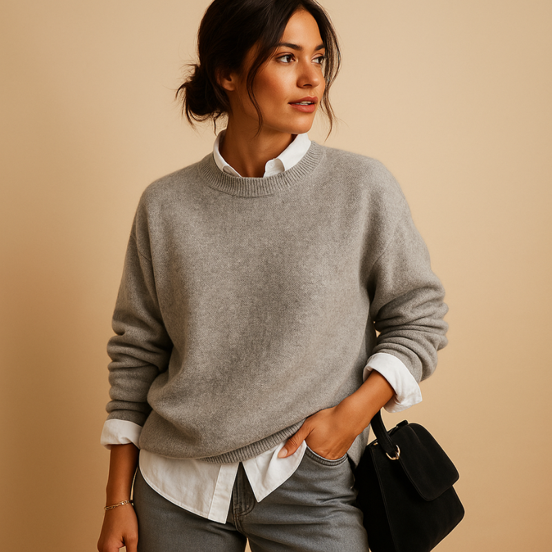 Kylie - Long Sleeve Sweater with Crew Neck