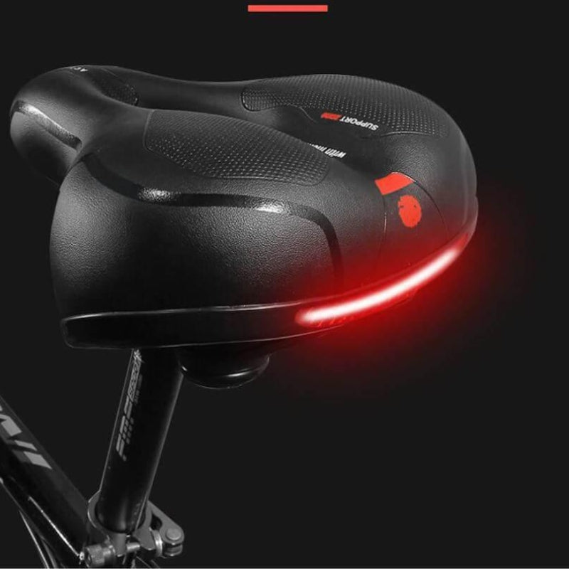 ErgoSeat – Comfortable padded bike saddle with ventilation zone and reflective safety strip
