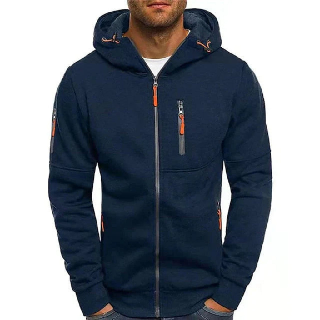 Bastian - Casual Hoodie met Lange Mouwen Rits en Zakken