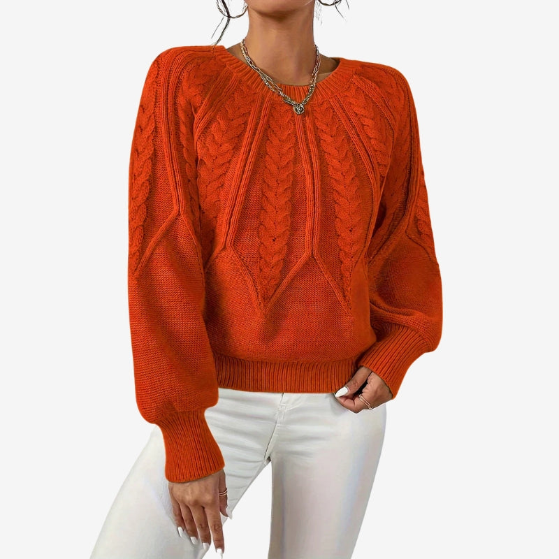 Freya - Long Sleeve Sweater with Crew Neck