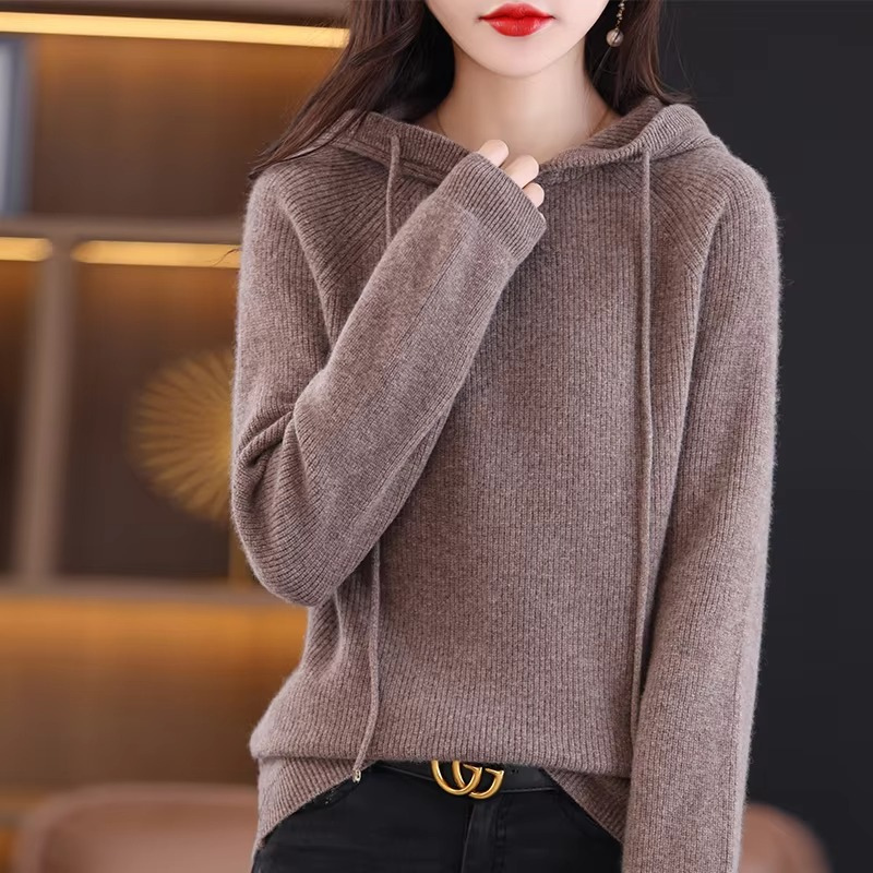 Sadie - Cardigan a maniche lunghe con cappuccio regolabile