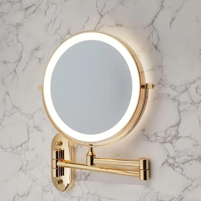Reflecton - Wall-Mounted LED Makeup Mirror with Double-Sided Magnifying Design