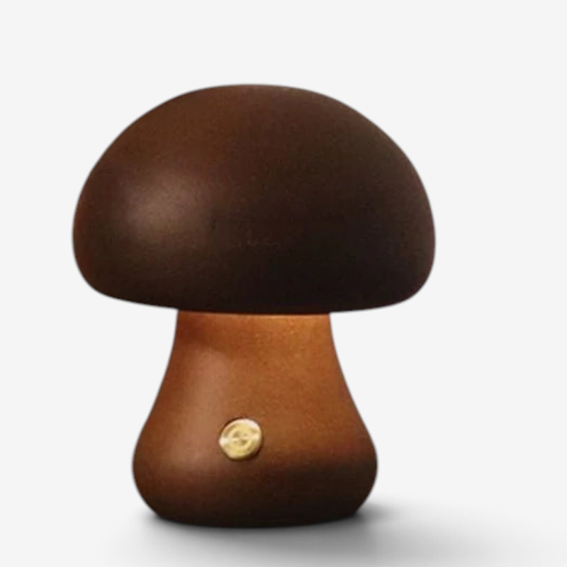 Mushwood - Lámpara de mesa de madera con diseño de seta