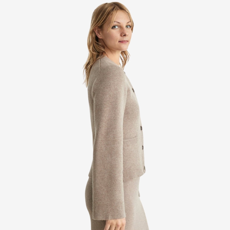Penelope – Cardigan con maniche lunghe, scollo rotondo e bottoni