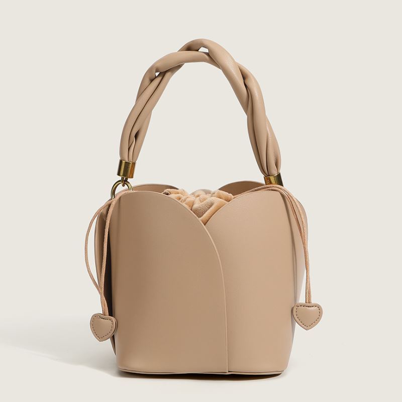 Lily - Elegant Bucket Bag with Floral Pattern and Drawstring Closure