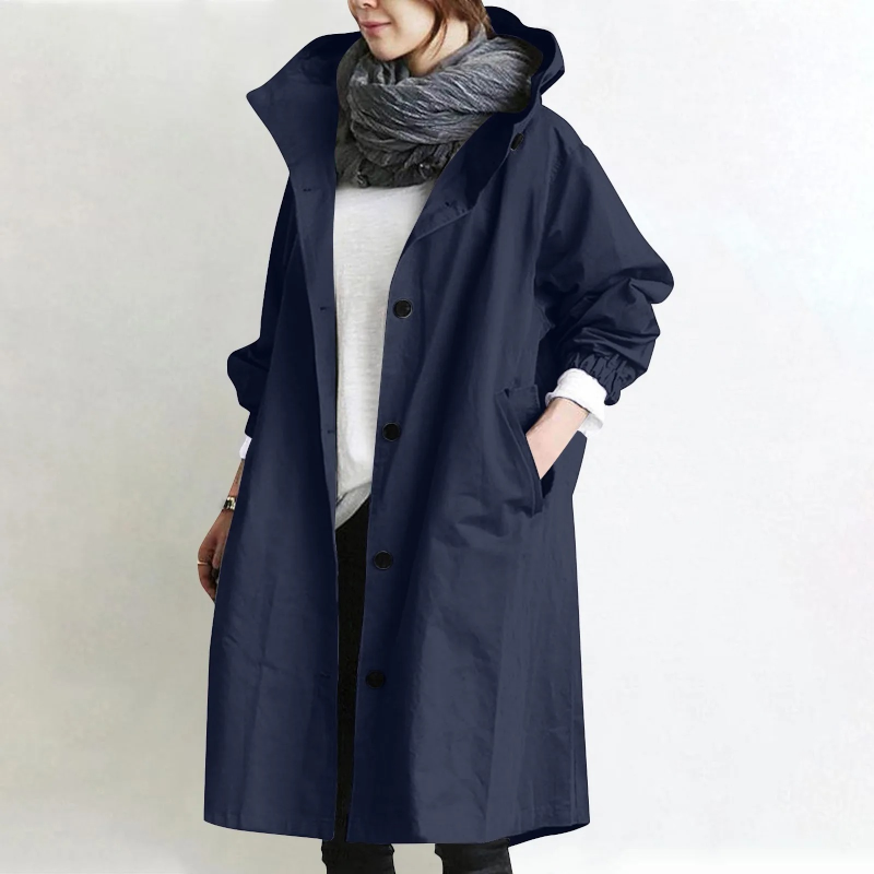 Trench-coat oversize à manches longues pour femme