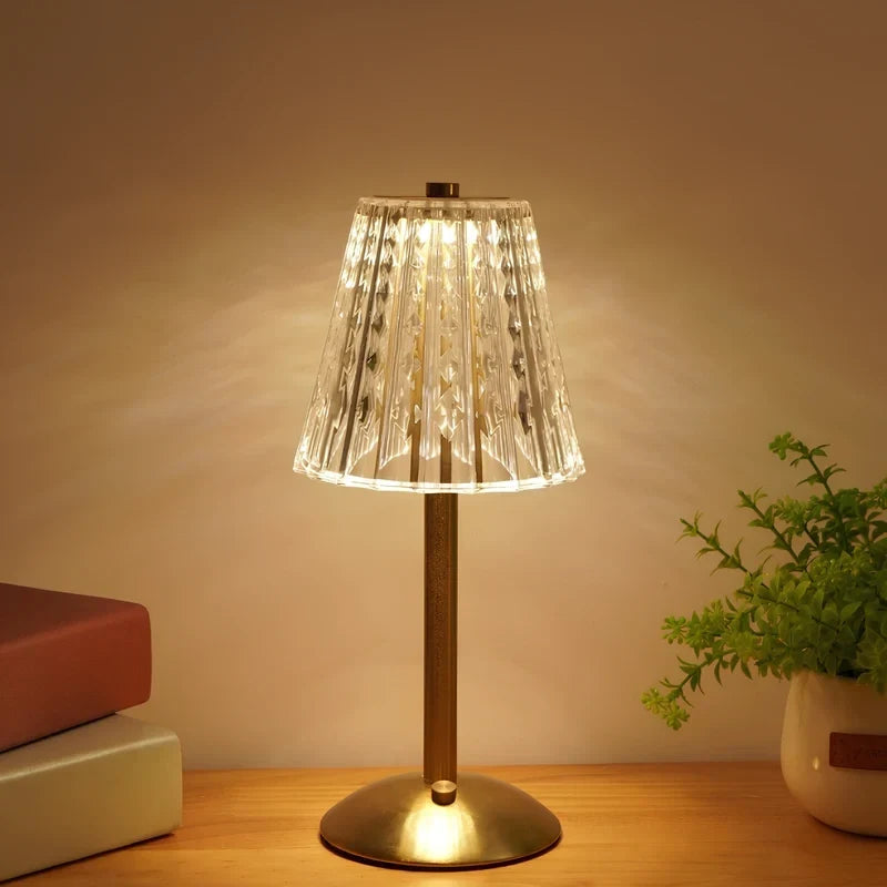 Crystelle - Lampada da tavolo in cristallo con controllo touch
