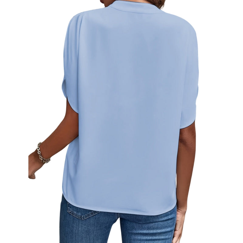 Audrey - V-Neck Blouse with Short Sleeves
