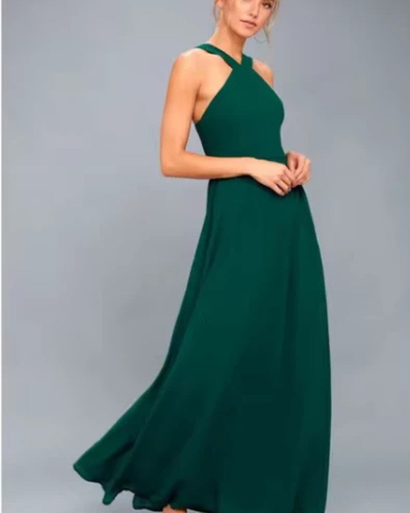 Velina – Robe longue élégante avec silhouette fluide et dos ouvert