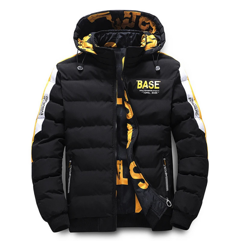 Tobias - Stylish jacket with hood, functional pockets and printed design