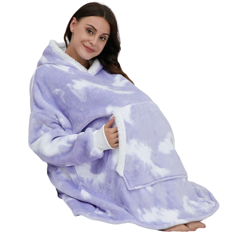 Sophie – Couverture oversize à capuche, manches longues et poches