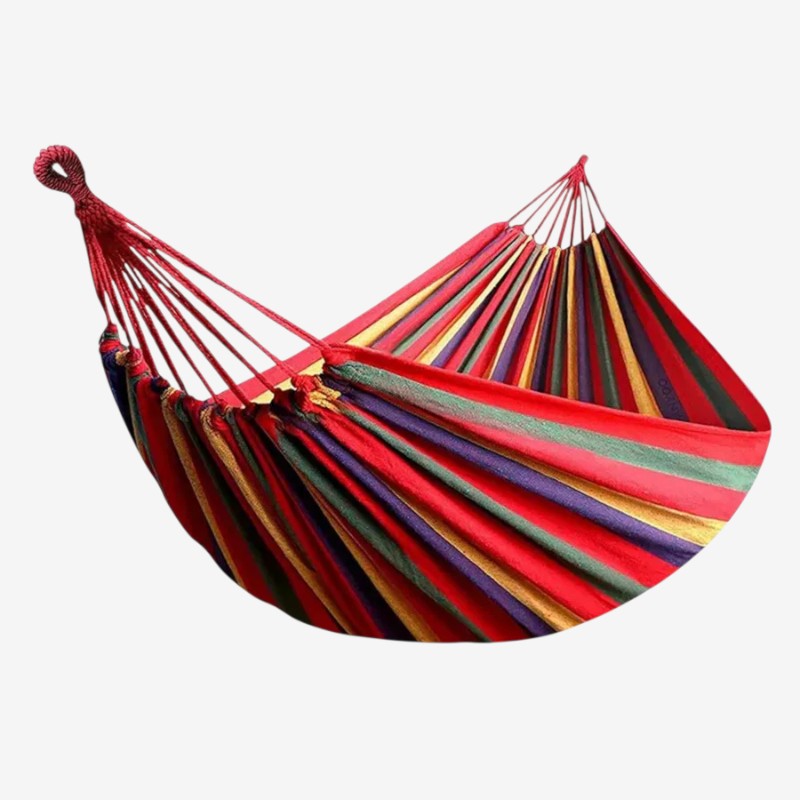 FoldEase – Gestreepte Hangmat met Opvouwbaar en Antislip Ontwerp