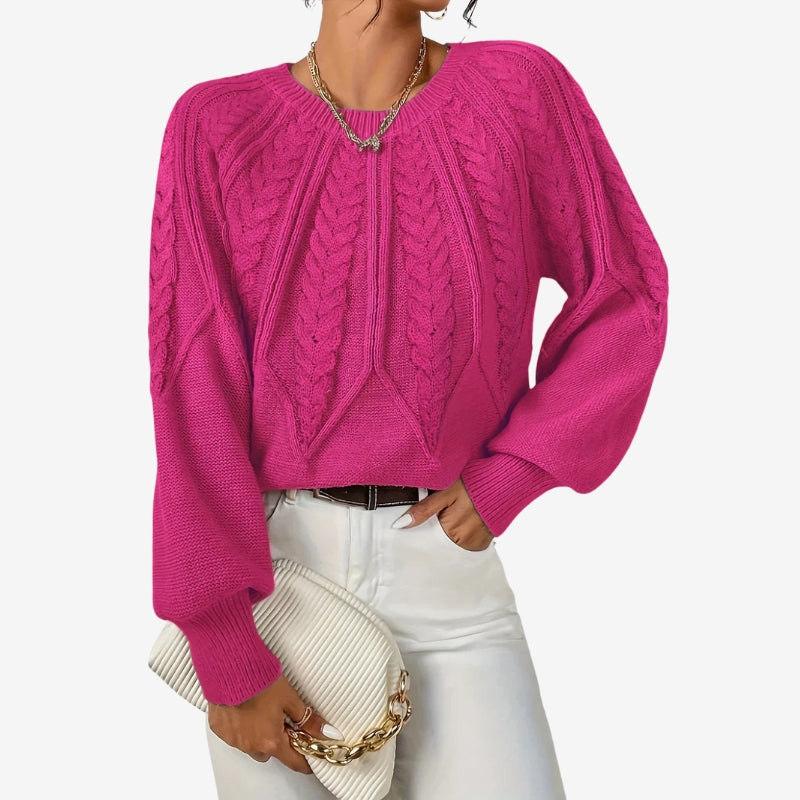 Freya - Long Sleeve Sweater with Crew Neck