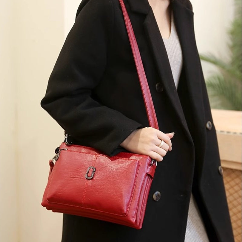 Delilah - Piccola Borsa a Tracolla con Tasche con Zip e Tracolla Regolabile