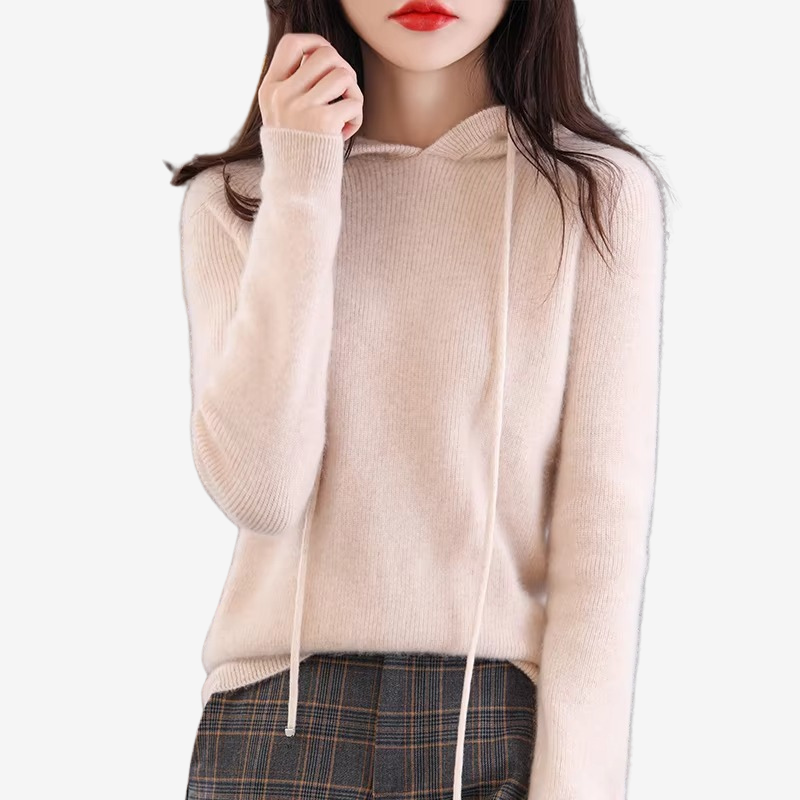 Sadie - Cardigan a maniche lunghe con cappuccio regolabile