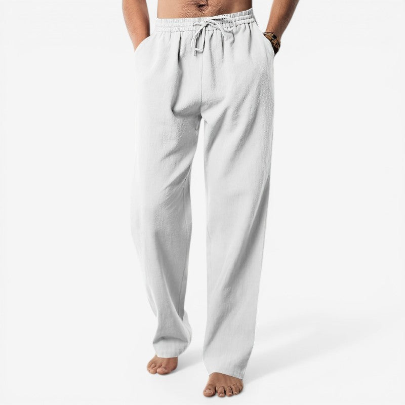 Elastic Waist Pants with Adjustable Drawstring