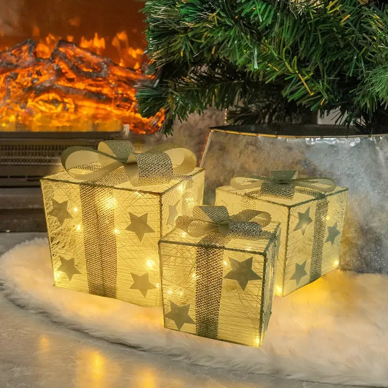GlowBox – Geschenkdoos Set met Ingebouwde LED Licht en Sterrenprint Ontwerp