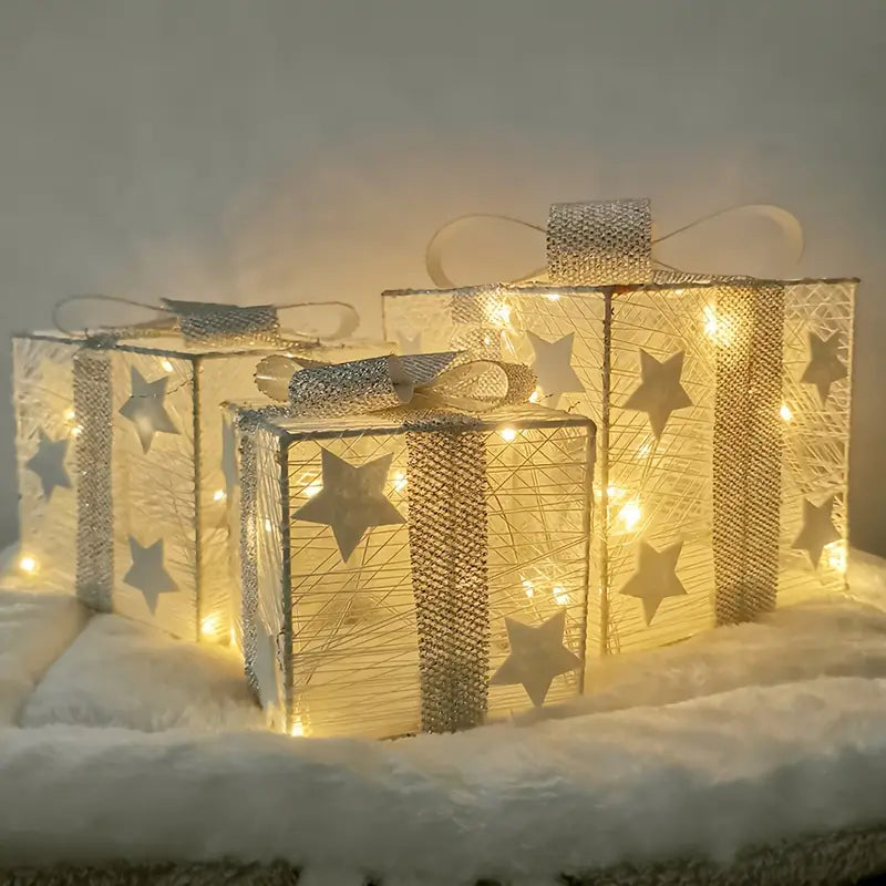 GlowBox – Geschenkdoos Set met Ingebouwde LED Licht en Sterrenprint Ontwerp