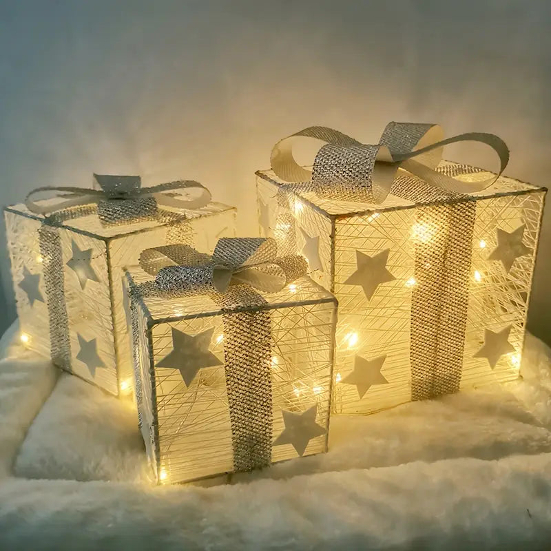 GlowBox – Geschenkdoos Set met Ingebouwde LED Licht en Sterrenprint Ontwerp
