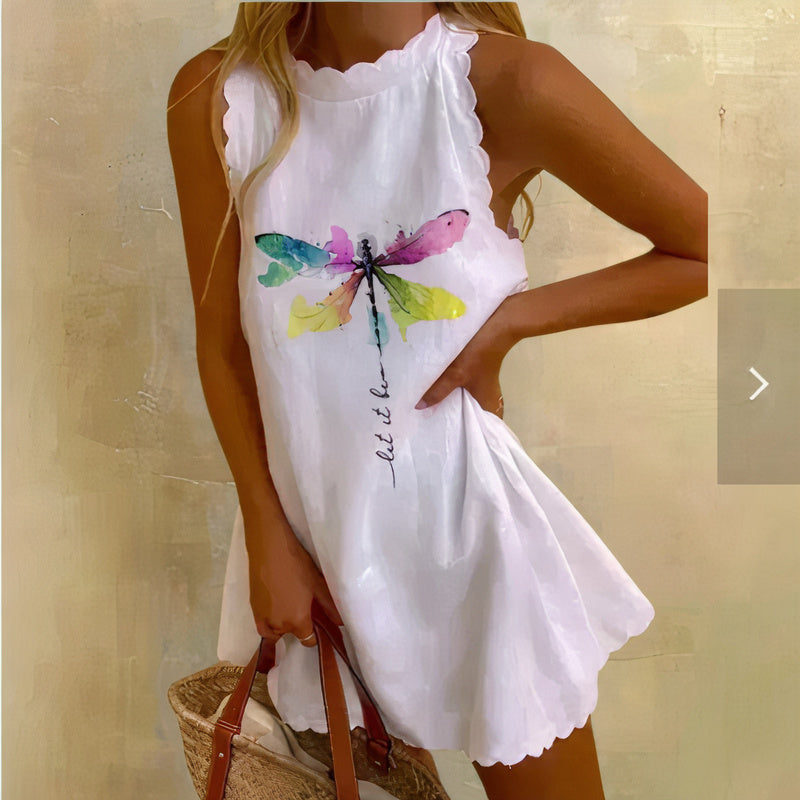 Esme - Lightweight sleeveless mini dress with round neck
